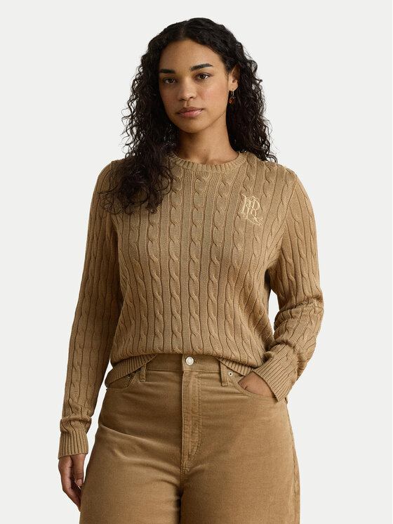 LAUREN RALPH LAUREN LAUREN RALPH LAUREN Megztinis 200P14039500 Tamsiai smėlinė Regular Fit