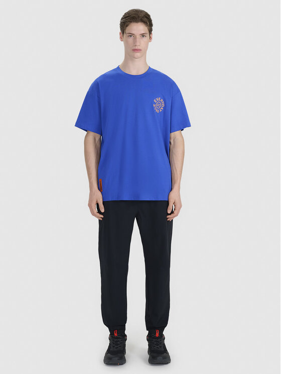 4F 4F T-Shirt A NEW ROAD AHEAD Niebieski Oversize