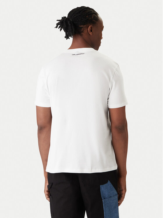 KARL LAGERFELD KARL LAGERFELD Tricou A2M46038 Alb Regular Fit