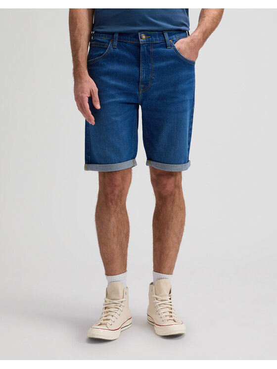 Lee Lee Szorty jeansowe 5 POCKET SHORT Niebieski Straight Leg