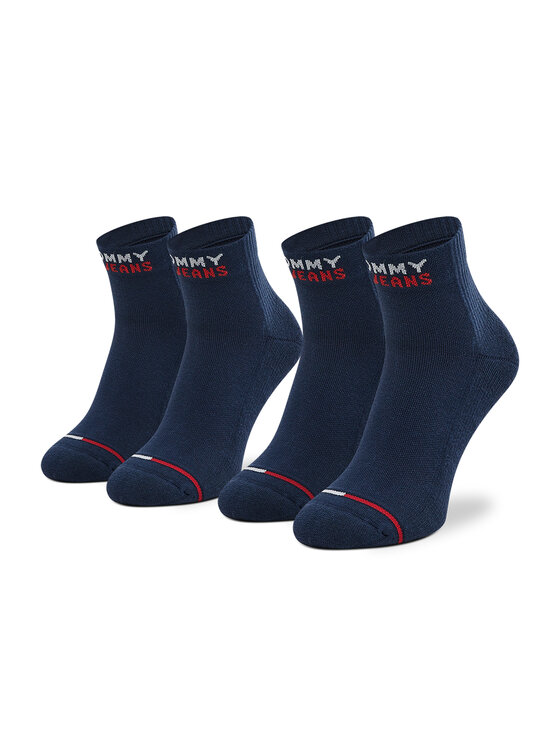 Set de 2 perechi de șosete lungi unisex Tommy Jeans 701218956 Navy 002