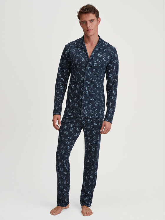 Calida Calida Pyžamo 44282 Tmavomodrá Regular Fit