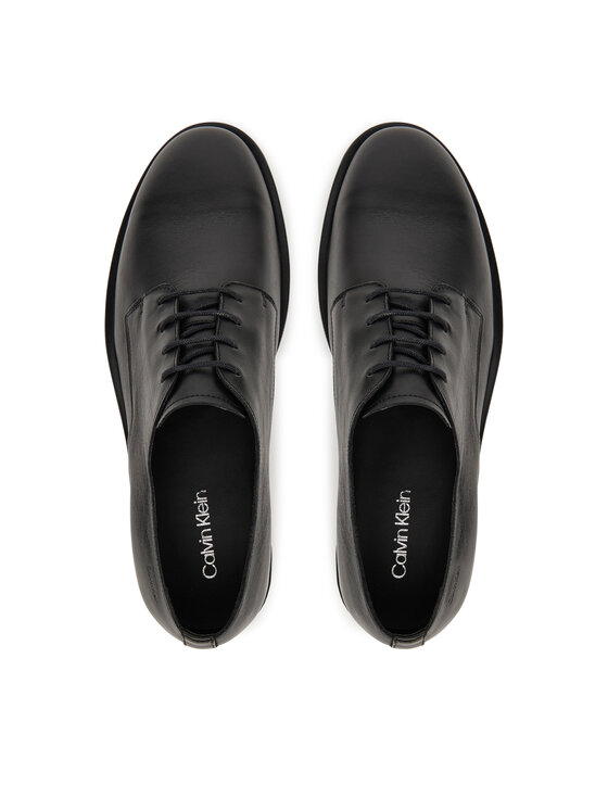 Calvin Klein Calvin Klein Pusbačiai Flex Dress Derby 4Holes Lth HM0HM01895 Juoda