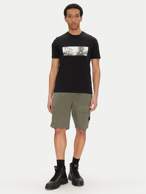 C.P. Company C.P. Company Шорти от плат 18CMBE172A006439G Сив Relaxed Fit