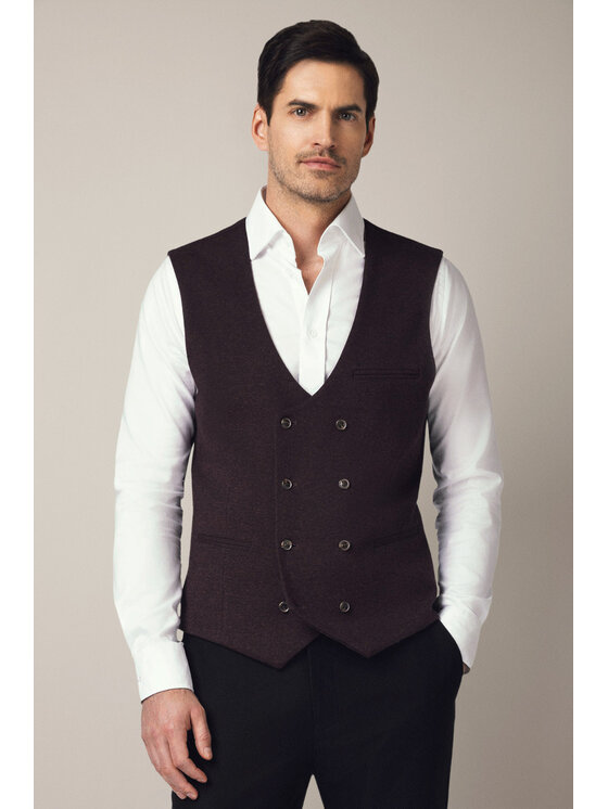 Lancerto Lancerto Kamizelka Altomonte KA131225000009 Bordowy Slim Fit