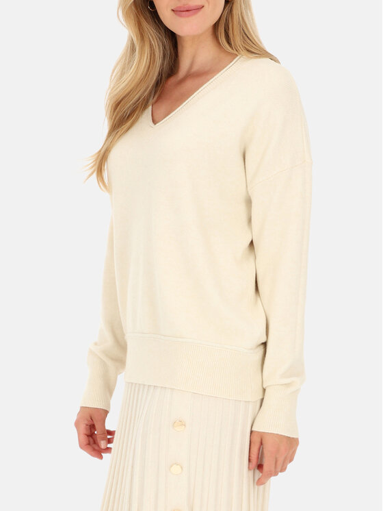 L’AF L’AF Sweter Aura Kremowy Regular Fit