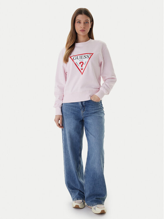 Guess Guess Majica dugih rukava W2YQ16 KBA11 Ružičasta Regular Fit