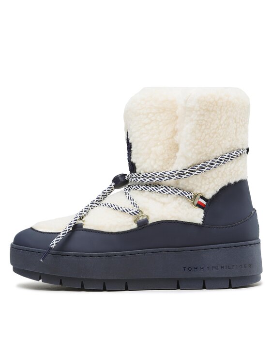 Tommy Hilfiger Tommy Hilfiger Sniego batai Th Faux Fur Snow Bootie FW0FW06850 Écru
