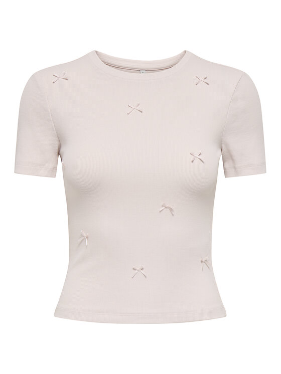 ONLY ONLY T-Shirt Femke 15369336 Ανοιχτό ροζ Slim Fit