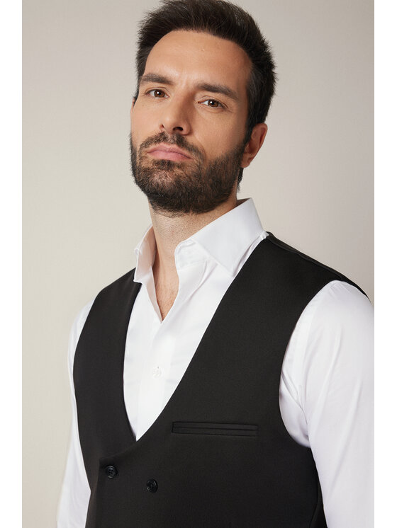 Lancerto Lancerto Kamizelka Candelo KA131225000007 Czarny Slim Fit