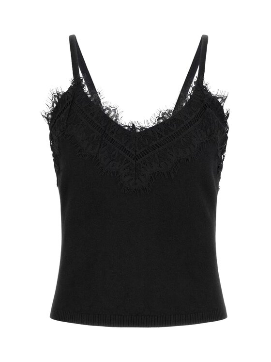 Guess Guess Τοπ Canotta donna sl mena lace Μαύρο Bodycon Fit