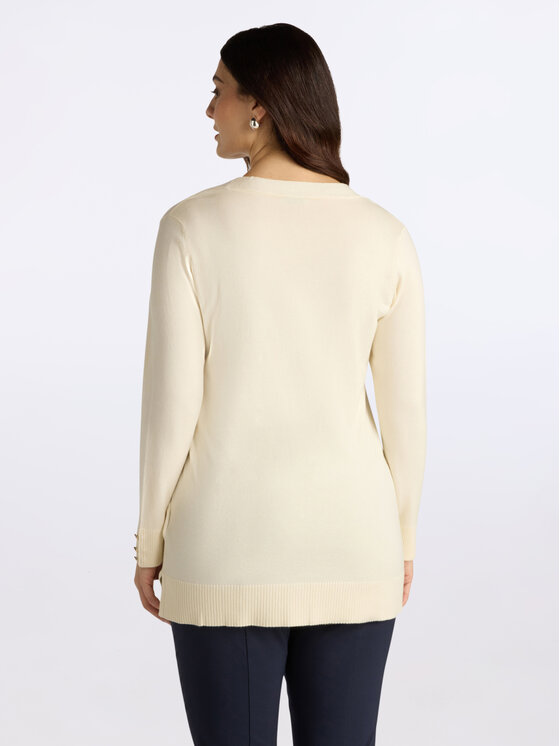 Fiorella Rubino Fiorella Rubino Sweter M408L007769N011 Biały Regular Fit