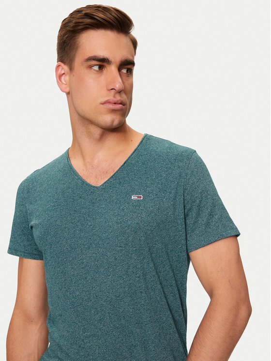 Tommy Jeans Tommy Jeans T-Shirt Jaspe DM0DM09587 Zielony Slim Fit