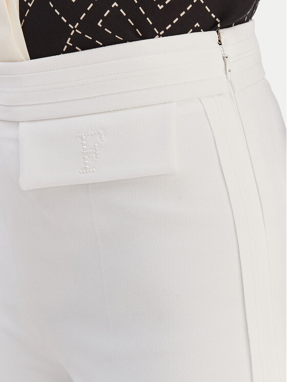 Elisabetta Franchi Elisabetta Franchi Bavlnené nohavice PA-170-61E2-V290 Biela Regular Fit