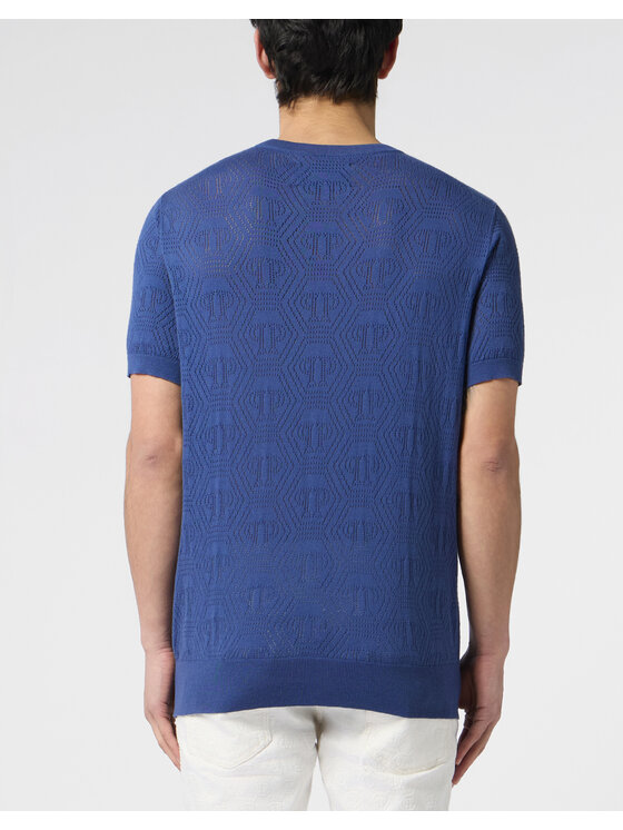 PHILIPP PLEIN PHILIPP PLEIN Tričko 30681 Tmavomodrá Regular Fit