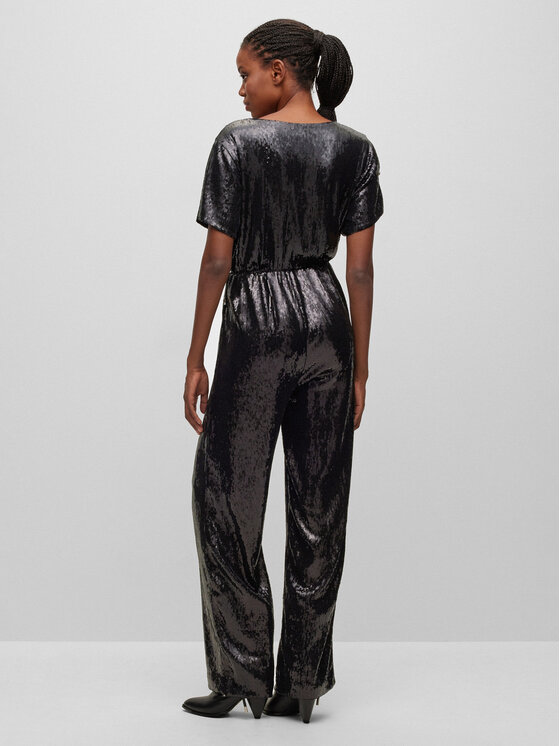 BOSS Boss Jumpsuit C_Eseca 50483693 Schwarz Relaxed Fit