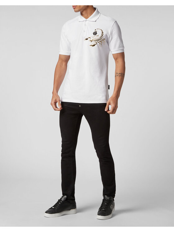 PHILIPP PLEIN PHILIPP PLEIN Polokošile 1021 Bílá Slim Fit