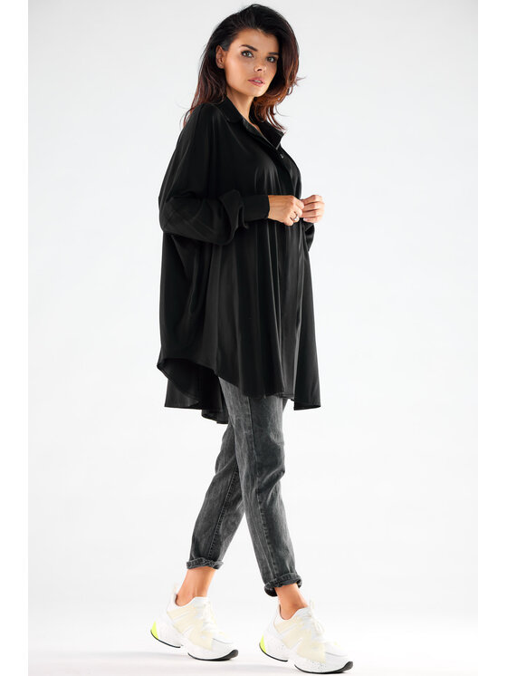 Awama Awama Koszula A528 Czarny Basic Fit
