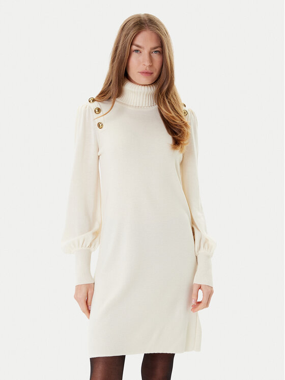 Luisa Spagnoli Luisa Spagnoli Kootud kleit Moduno 100056 Beež Regular Fit