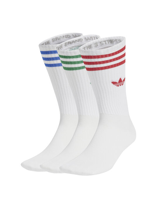 Set de 3 perechi de șosete medii unisex adidas High Crew JJ1984 Alb