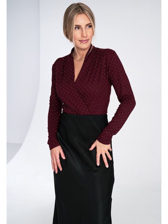 FIGL FIGL Body M1080 Bordowy Classic Fit