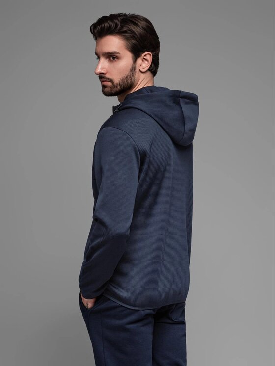 Ombre Ombre Kurtka przejściowa OM-JANP-0160 Granatowy Regular Fit