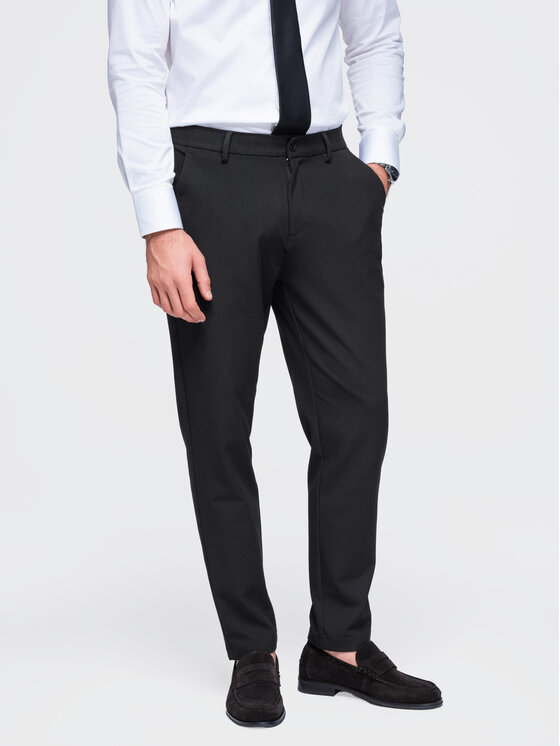 Ombre Ombre Chino kalhoty OM-PACP-0307 Černá Regular Fit