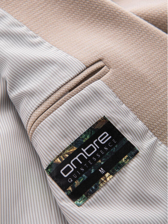Ombre Ombre Marynarka M171 Beżowy Slim Fit