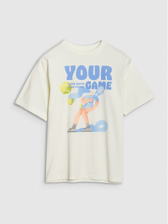 4F 4F T-Shirt 4FJASAW24TTSHF2592-11S Λευκό Oversize