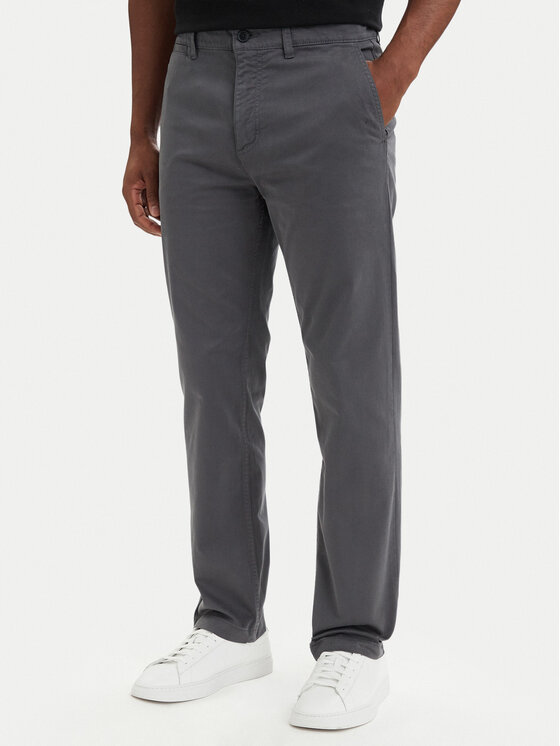BOSS Чино панталони 50534378 Тъмносив Regular Fit