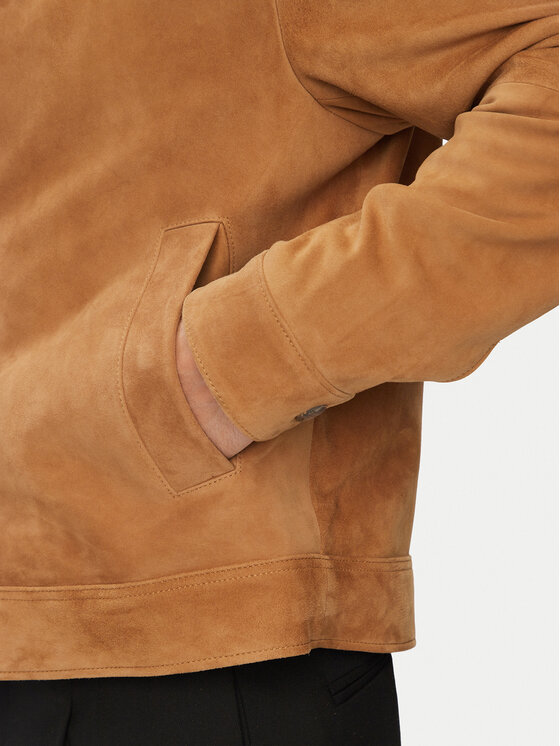 BOSS BOSS Шкіряна куртка H-Malbano7 50563869 Темно-бежевий Regular Fit