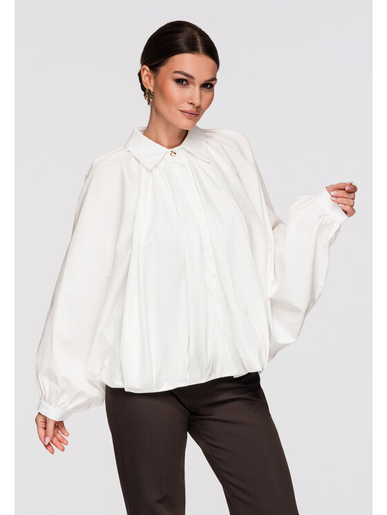 Ombre Ombre Koszula OW-SH-E0006 Biały Oversize