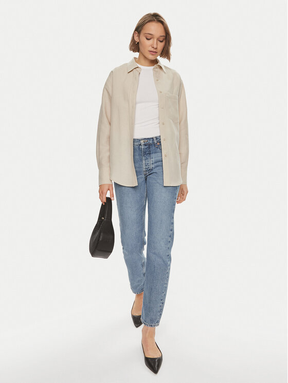 Calvin Klein Calvin Klein Särk K20K206694 Beež Relaxed Fit