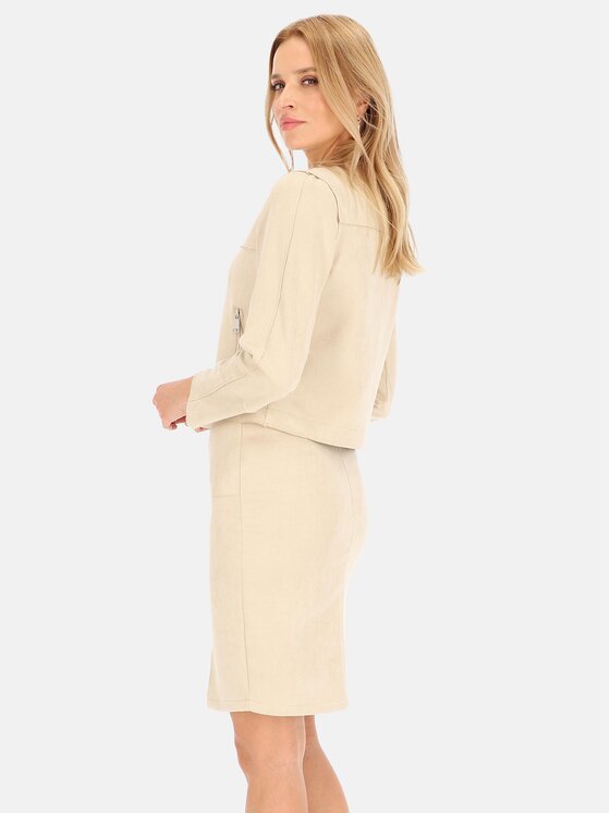 Perso Perso Prechodná bunda BLE241085F Béžová Regular Fit