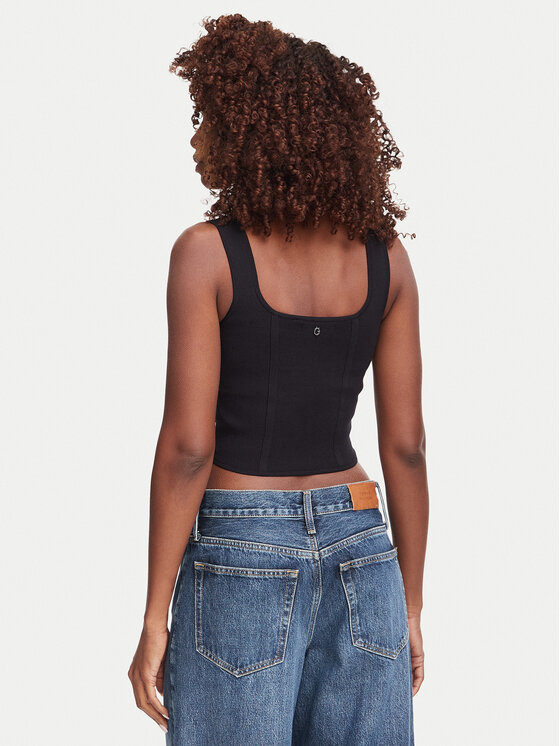 Guess Guess Top W6YZ08 Z0979 Schwarz Slim Fit