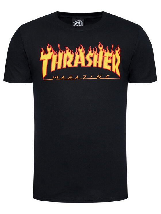 Thrasher Thrasher Póló Flame Fekete Regular Fit