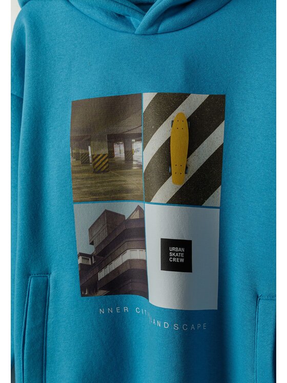 MINOTI MINOTI Bluza 19fleece72 Turkusowy Regular Fit