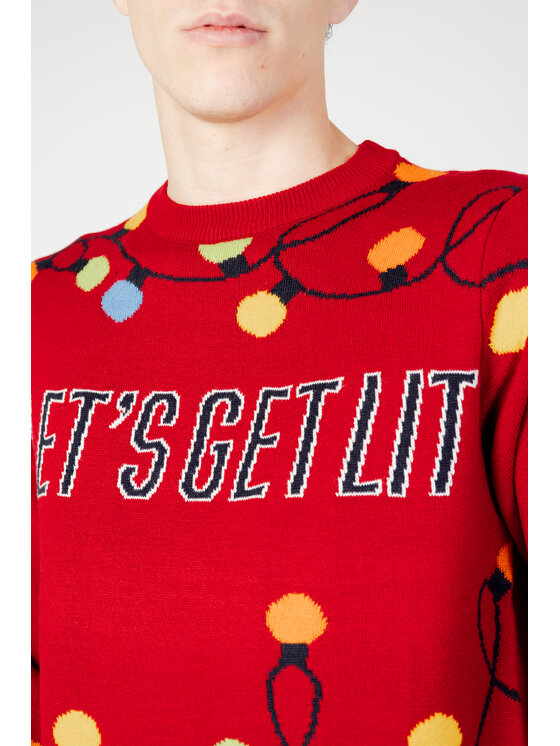 Only & Sons Only & Sons Maglione ONSXMAS REG 12 LETS GET CREW KNIT Rosso Sweat Fit
