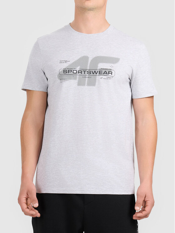 4F 4F T-Shirt 4FWAW26TTSHM3565-27M Szary jasny Active Fit