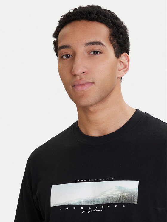 Jack & Jones Jack & Jones Tričko Fusion 12289870 Čierna Relaxed Fit