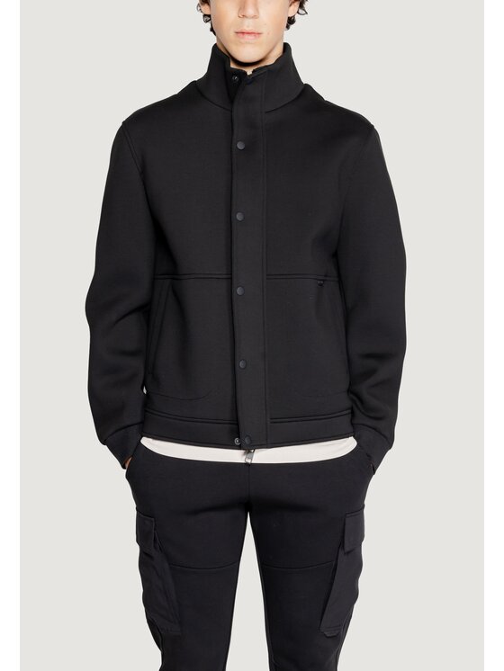 Antony Morato Antony Morato Μπουφάν δερμάτινο STRETCH SCUBA VISCOSE Μαύρο Stretch Fit