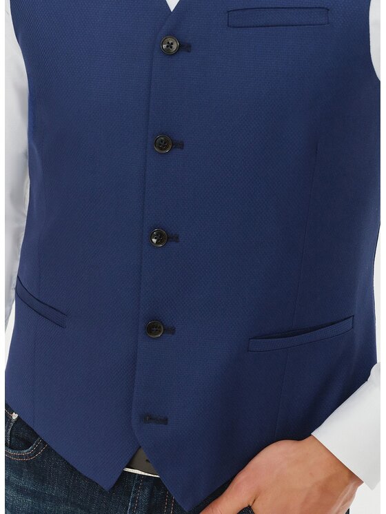 Pako Lorente Pako Lorente Kamizelka P24SF-8X-008 Granatowy Slim Fit