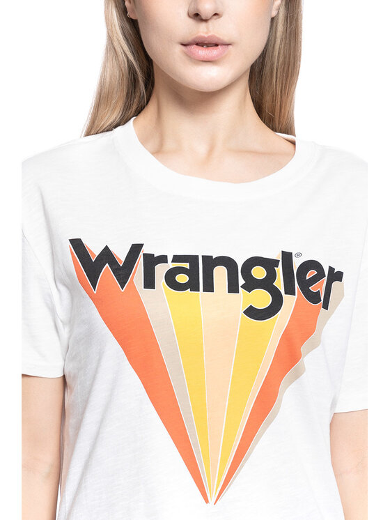 Wrangler Wrangler T-Shirt BOYFRIEND TEE Biały Regular Fit