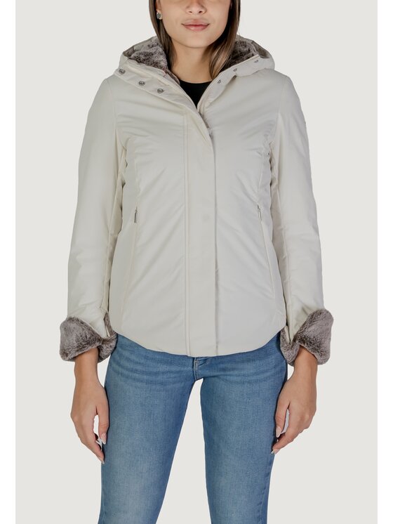 SUNS SUNS Giubbotto invernale Roberta Fur Bianco Slim Fit