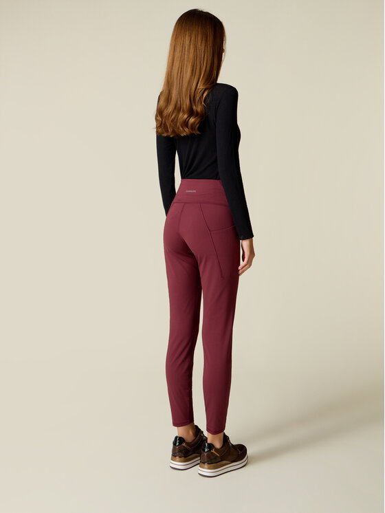 Oltre Oltre Pantaloni di tessuto P837J002657N036 Bordeaux Slim Fit