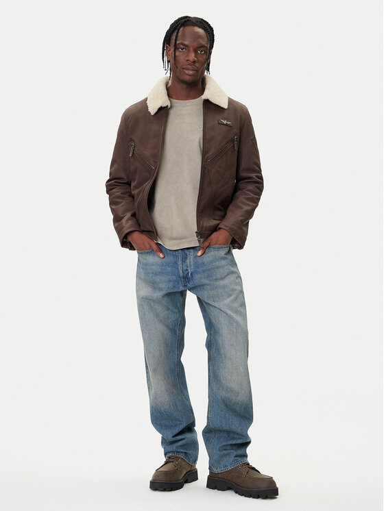 Aeronautica Militare Aeronautica Militare Nahkjope 252PN0960UPL00304 Pruun Regular Fit
