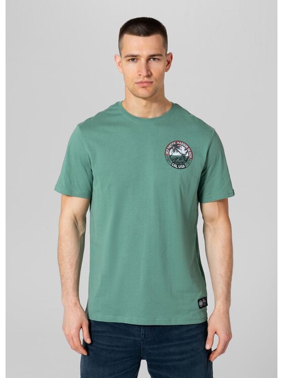 PITBULL PITBULL T-Shirt Koszulka Zielony Regular Fit