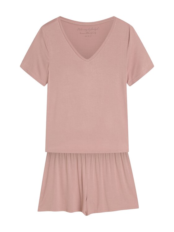 Esotiq Esotiq Piżama 42409 Różowy Classic Fit