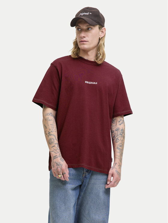 Jack & Jones Tricou Meadows Minimal 12283630 Roșu Loose Fit