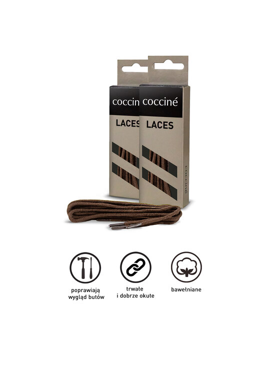 Coccine Coccine Tkaničky k obuvi SZNUROWADŁA 75 cm F3 BAWEŁNIANE v.AZ Hnědá